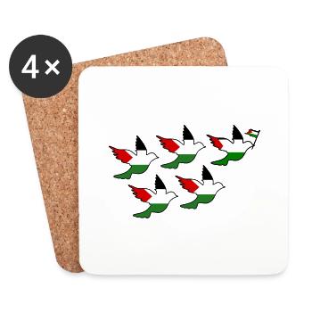 Free palestine - Dessous de verre (lot de 4) - blanc - Devant