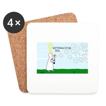 Hoffnungsstur sein. - Untersetzer (4er-Set) - Weiß - Vorne