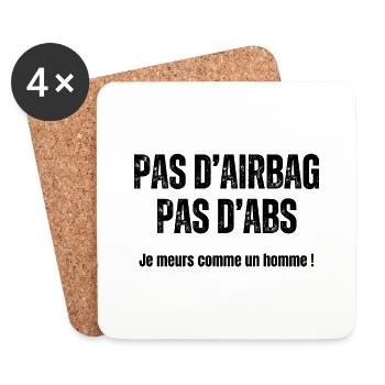 pas d'airbag - Dessous de verre (lot de 4) - blanc - Devant