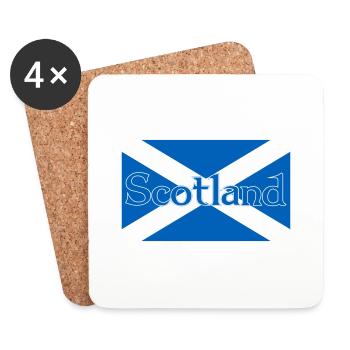 Scotland Flag with text on top - Coasters (set of 4) - white - Front