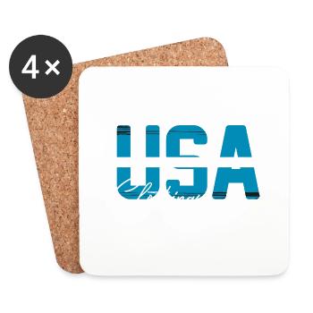 USA - Untersetzer (4er-Set) - Weiß - Vorne