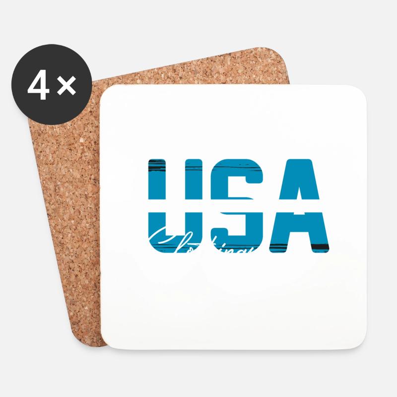 USA - Untersetzer (4er-Set) - Weiß