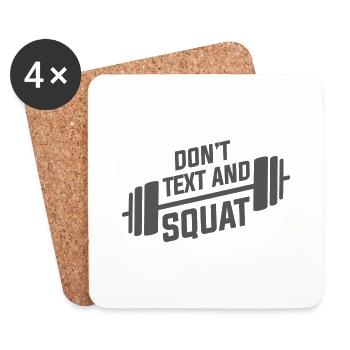 Don't Text And Squat 2 - Untersetzer (4er-Set) - Weiß - Vorne