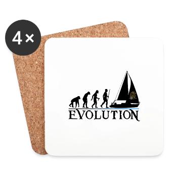 Evolution version noir - Dessous de verre (lot de 4) - blanc - Devant