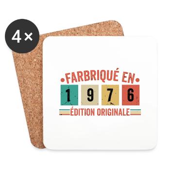 Fabriqué En 1976 édition Originale Cadeau d'annive - Dessous de verre (lot de 4) - blanc - Devant
