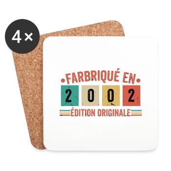 Fabriqué En 2002 édition Originale Cadeau d'annive - Dessous de verre (lot de 4) - blanc - Devant