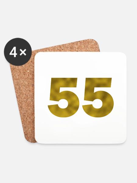 Birthday 55 years - Coasters (set of 4) - white