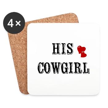 Cowboy, Valentinstag, Partnerlook, passendes Paar - Untersetzer (4er-Set) - Weiß - Vorne