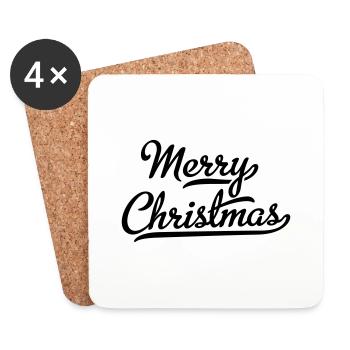 Merry Christmas - Untersetzer (4er-Set) - Weiß - Vorne