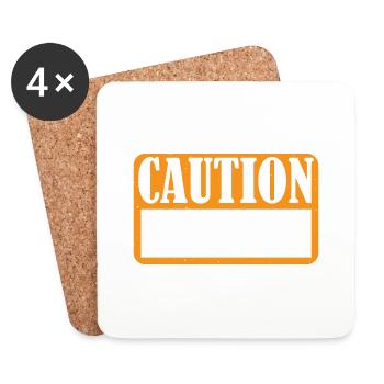 Caution Does Not Play Well With Others 68 - Coasters (set of 4) - white - Front