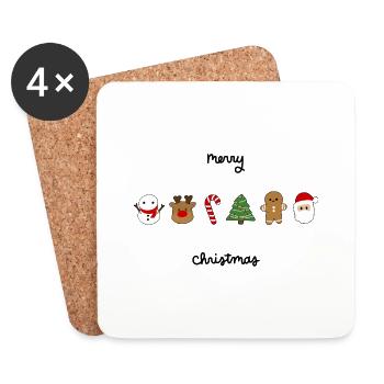 Weihnachten - Untersetzer (4er-Set) - Weiß - Vorne