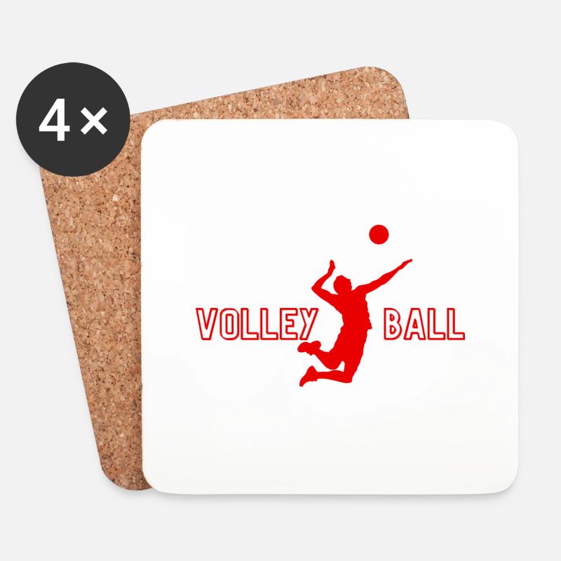 Volleyball - Volleyball Geschenkidee - Untersetzer (4er-Set) - Weiß