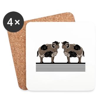 Rams - Coasters (set of 4) - white - Front