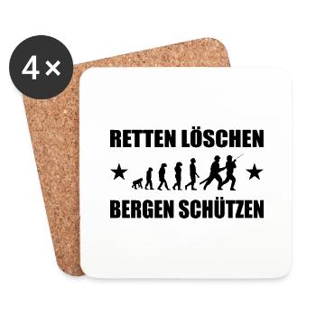 Feuerwehr - Untersetzer (4er-Set) - Weiß - Vorne