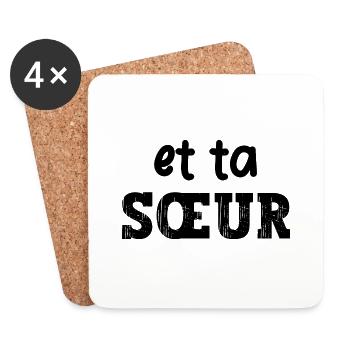et ta sœur - Dessous de verre (lot de 4) - blanc - Devant