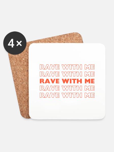 Rave With me - Coasters (set of 4) - white