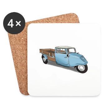 Oldtimer Tempo - Untersetzer (4er-Set) - Weiß - Vorne