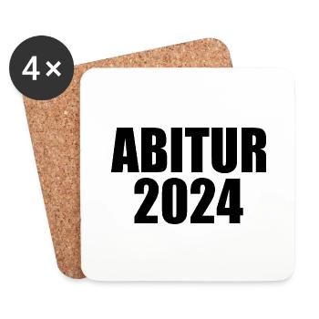 Abitur 2024 - Untersetzer (4er-Set) - Weiß - Vorne