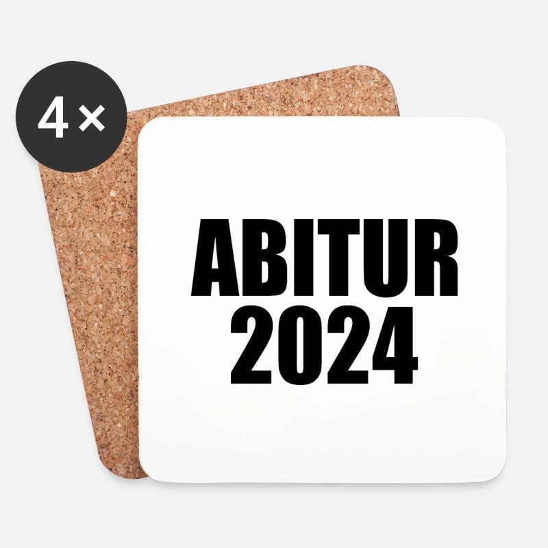 Abitur 2024 - Untersetzer (4er-Set) - Weiß