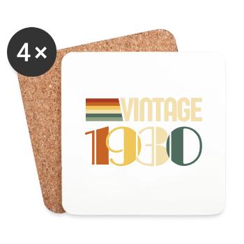 Vintage 1930's Birthday Gift 1930's - Coasters (set of 4) - white - Front