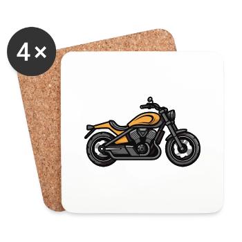 Motard Motard - Dessous de verre (lot de 4) - blanc - Devant