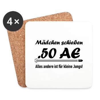 Mädchen schießen .50 AE - Untersetzer (4er-Set) - Weiß - Vorne