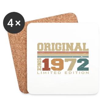 Original 1972 Retro Gift 52nd Birthday 1972 - Coasters (set of 4) - white - Front