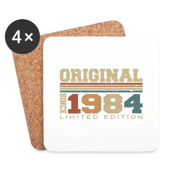 Original 1984 Rétro Cadeau 40e Anniversaire 1984 - Dessous de verre (lot de 4) - blanc - Devant