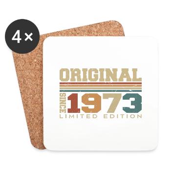 Original 1973 Rétro Cadeau 51e Anniversaire 1973 - Dessous de verre (lot de 4) - blanc - Devant