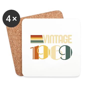 Vintage 1969 - 1969 Birthday Gift - Coasters (set of 4) - white - Front