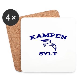 Sylt - North Sea - Germany - Kampen - Island - Coasters (set of 4) - white - Front