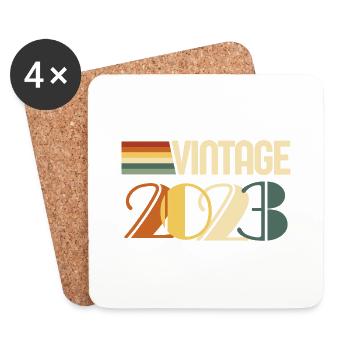 Vintage 2023 - 2023 Birthday Gift - Coasters (set of 4) - white - Front