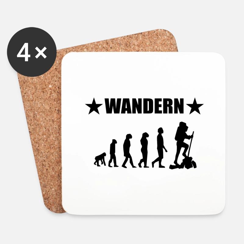 Wandern - Untersetzer (4er-Set) - Weiß