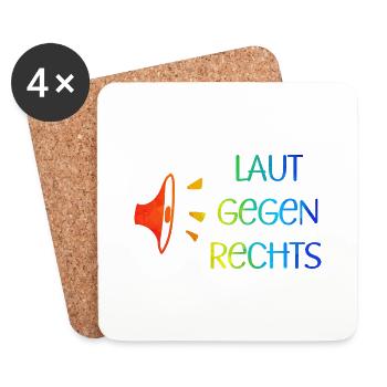 Laut gegen rechts Nr 03 - Untersetzer (4er-Set) - Weiß - Vorne