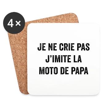 Je Ne Crie Pas J imite La Moto De Papa - Dessous de verre (lot de 4) - blanc - Devant