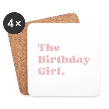 The Birthday girl rose - Dessous de verre (lot de 4) - blanc - Devant