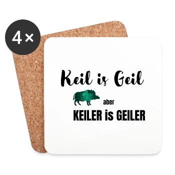 Keil is Geil - Untersetzer (4er-Set) - Weiß - Vorne
