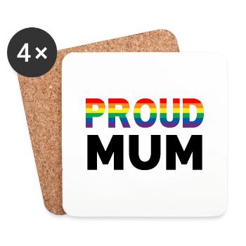 Proud Mum Rainbow - Untersetzer (4er-Set) - Weiß - Vorne