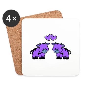 cows in love - Untersetzer (4er-Set) - Weiß - Vorne