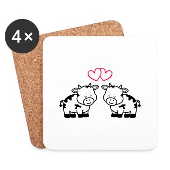 cows in love - Untersetzer (4er-Set) - Weiß - Vorne