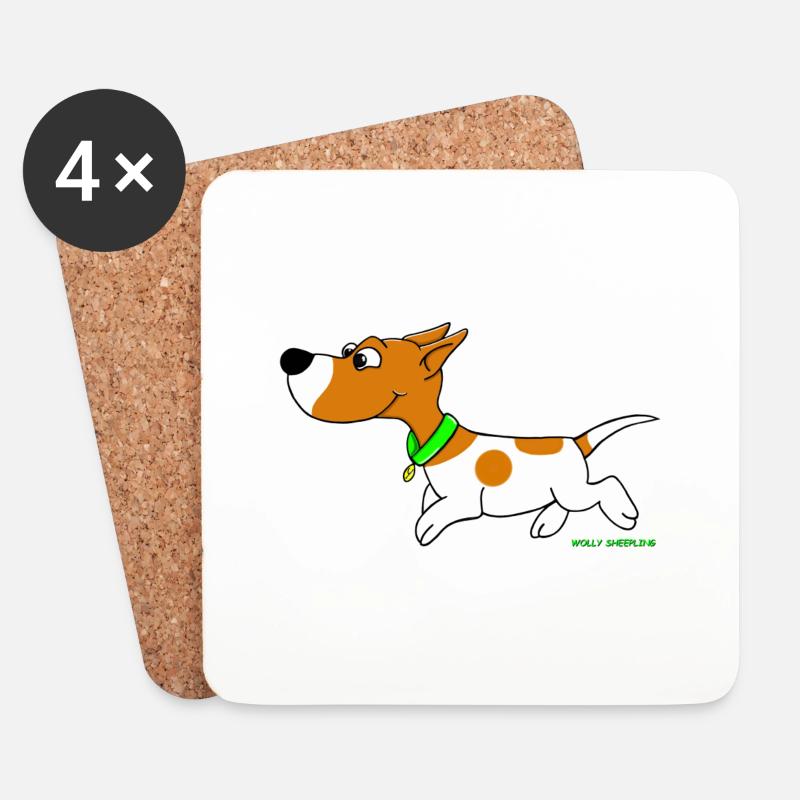 Süßer Jack Russel Comic Wolly Sheepling Gaming - Untersetzer (4er-Set) - Weiß
