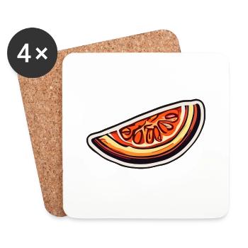 Food / Fruit / Market / Vitamins / Design - Coasters (set of 4) - white - Front