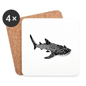 Requin baleine - Dessous de verre (lot de 4) - blanc - Devant