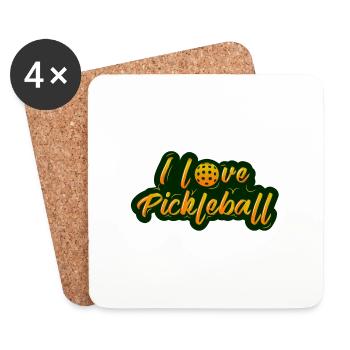 J’adore le pickleball - Dessous de verre (lot de 4) - blanc - Devant