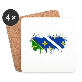Bosnia herzegovina europe bosnia and flag mostar - Coasters (set of 4) - white - Front