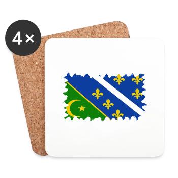 Bosnia in herzegovina europe sarajavo flag mostar - Coasters (set of 4) - white - Front