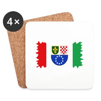 Bosnien in der Herzegowina Europa Sarajavo Flagge Mostar - Untersetzer (4er-Set) - Weiß - Vorne