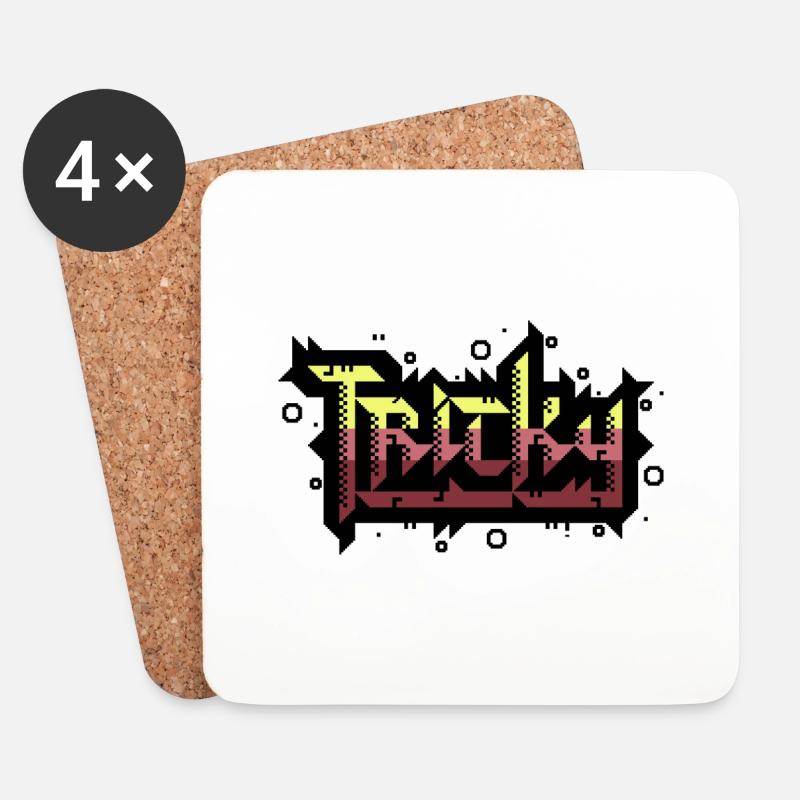 tricky PETSCII - Untersetzer (4er-Set) - Weiß
