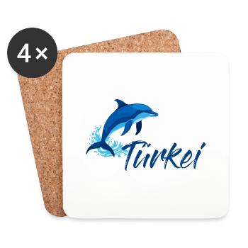 Vacances Dolphin Turquie - Dessous de verre (lot de 4) - blanc - Devant