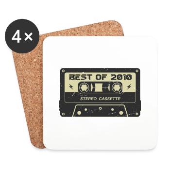 Retro cassette 2010 vintage 2010 birthday 2010 - Coasters (set of 4) - white - Front